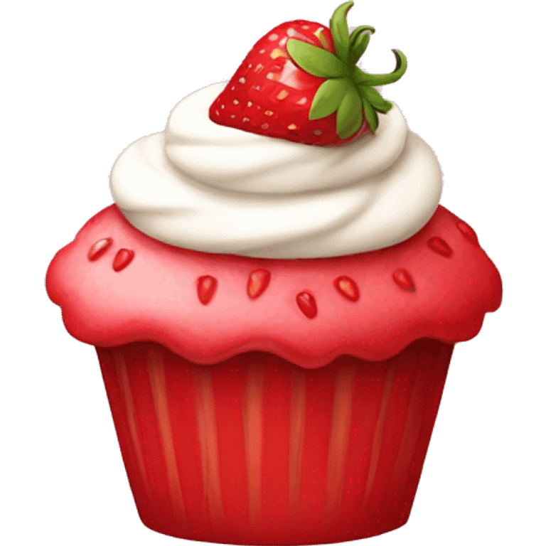 strawberry cupcake emoji