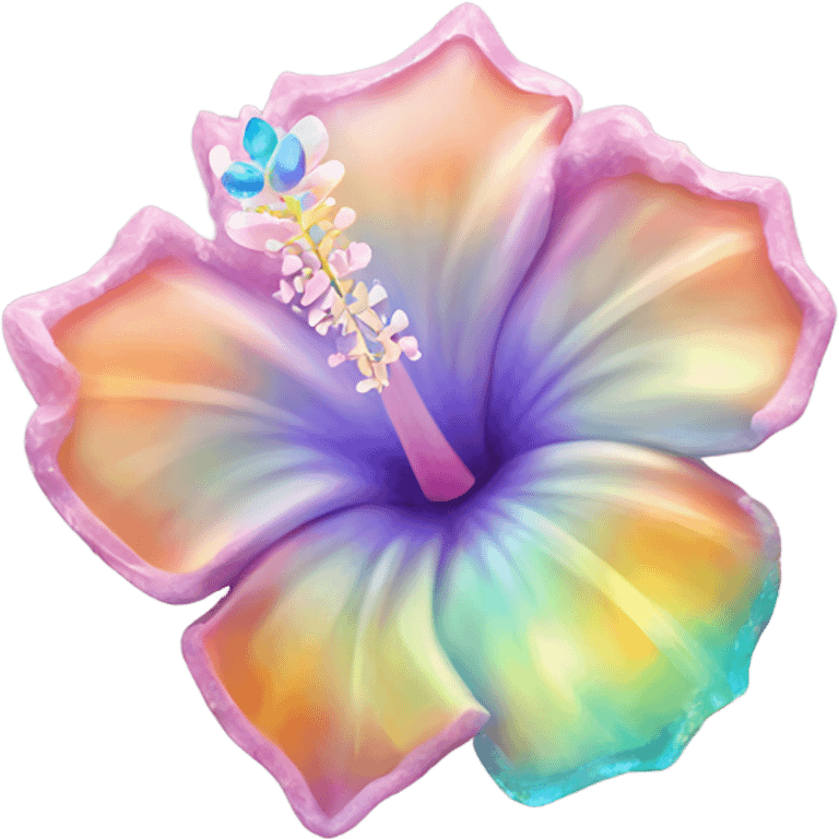 Opal crystal gemstone hibiscus flower emoji