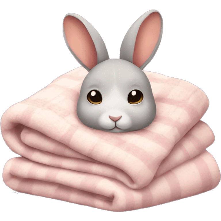 Rabbit cozy sleep  in blanket emoji