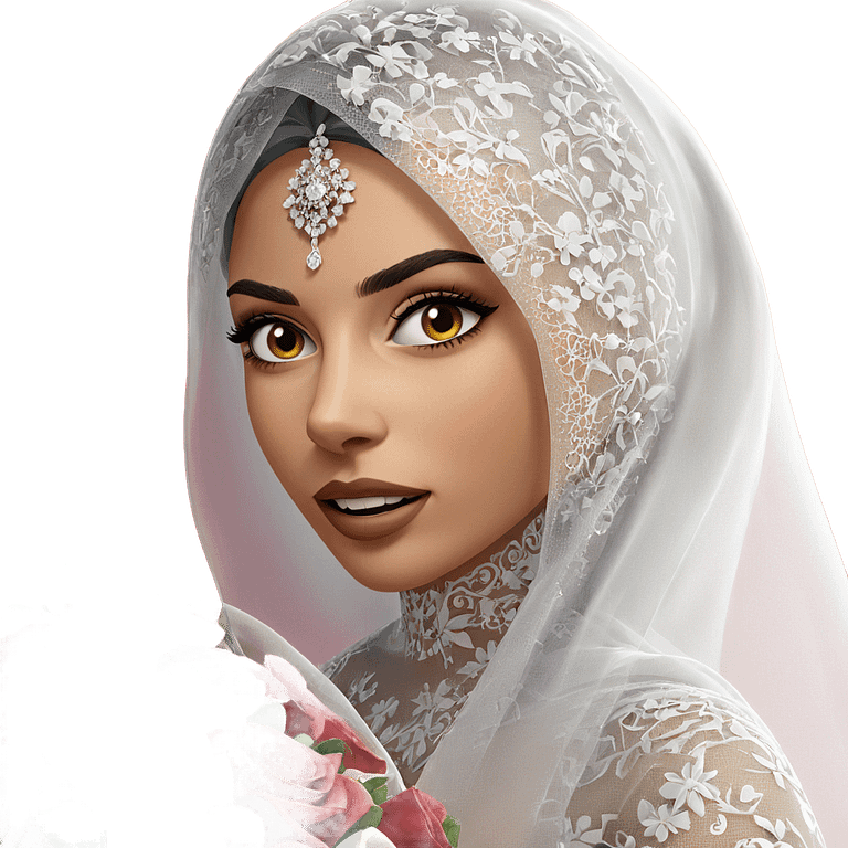 bride with bouquet and veil emoji