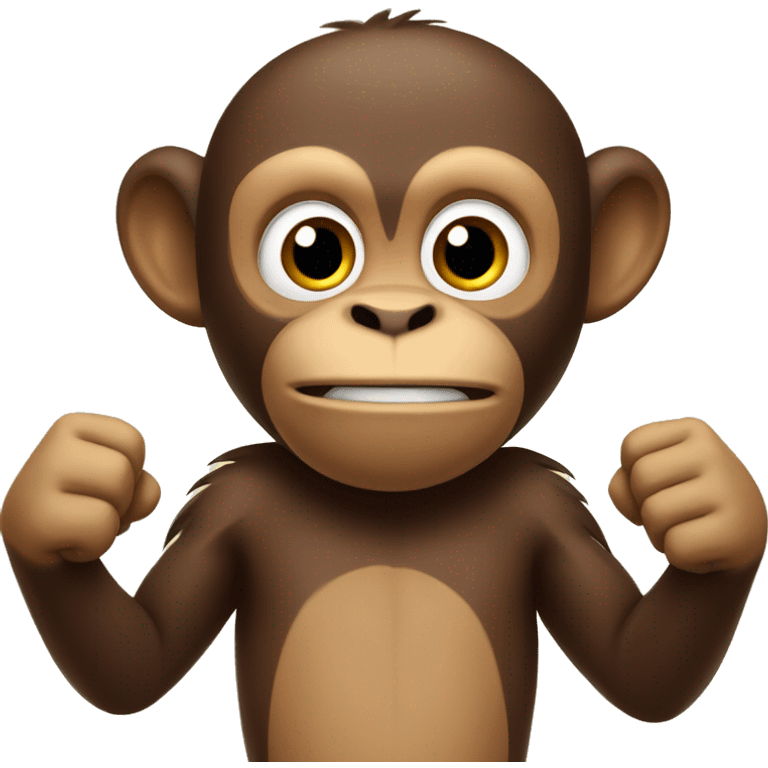 brown monkey with arms up asking question emoji