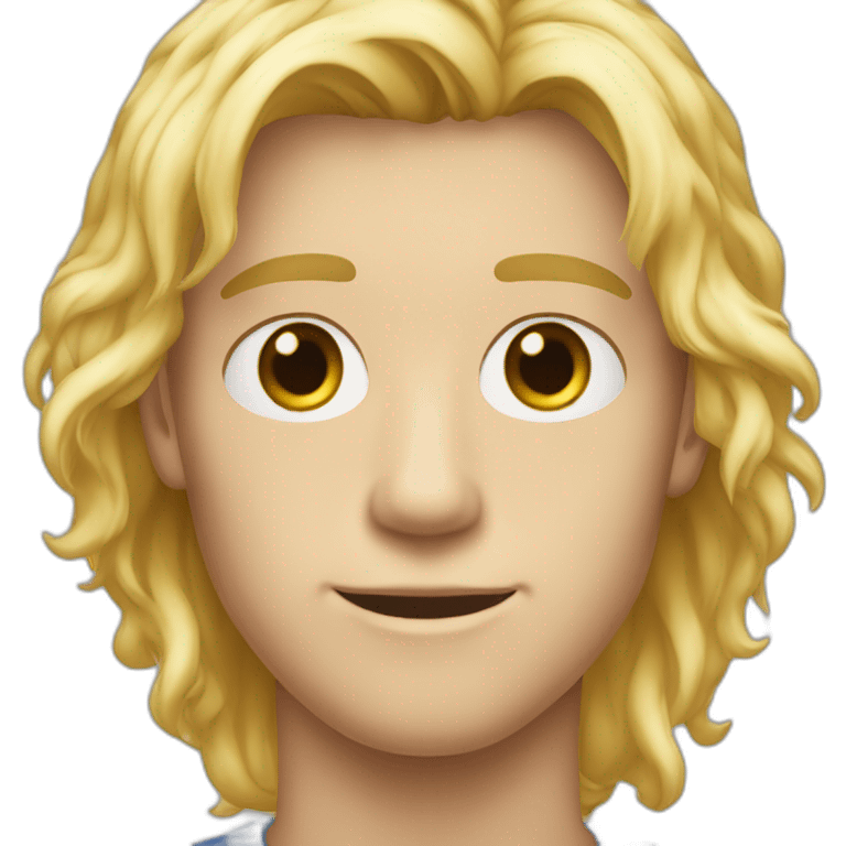 homme de 20ans cheveux long blond au yeux bleux emoji