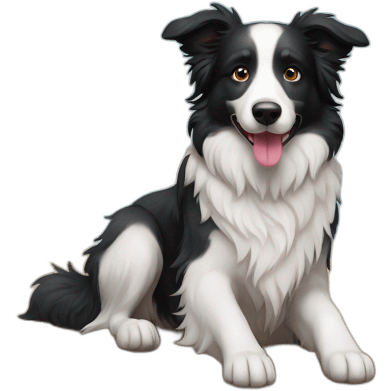 Border collie en la playa emoji