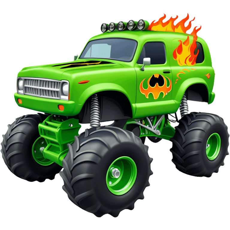 Grave Digger - Monster Jam (Model Year: 2022) (Iconic colour: Green with flames) emoji