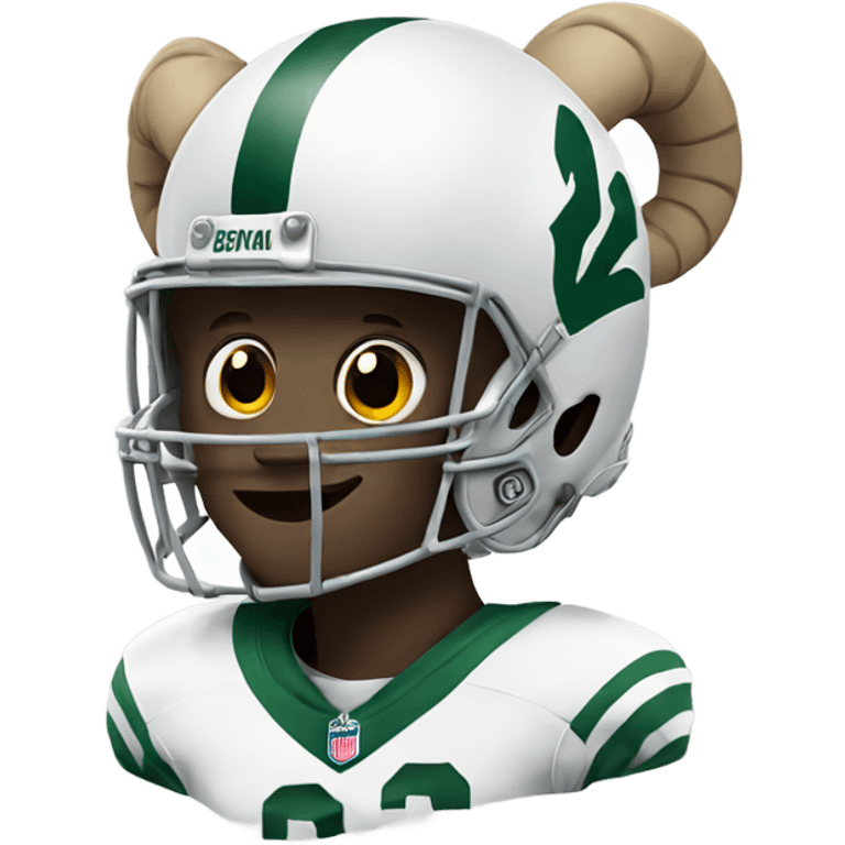 Ram wearing football helmet emoji