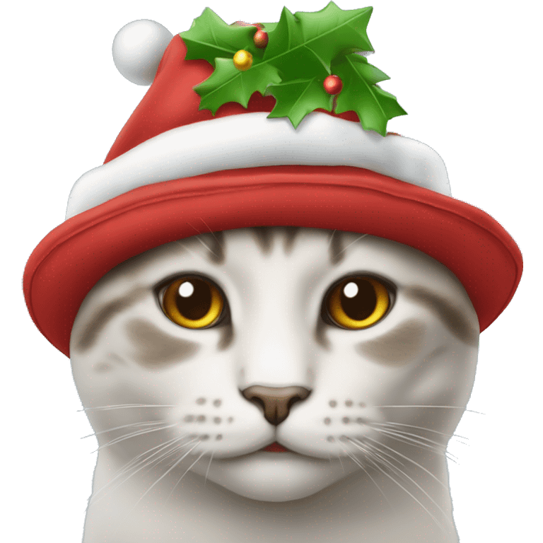 crea un gatto con un cappello di natale emoji