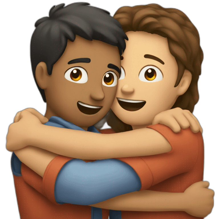 Hug between two friends emoji