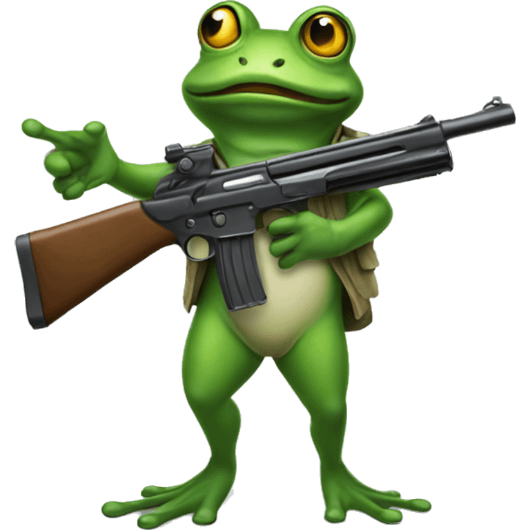 frog holding a gun emoji