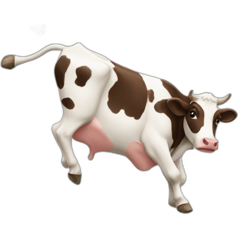 cow doing cartwheel emoji