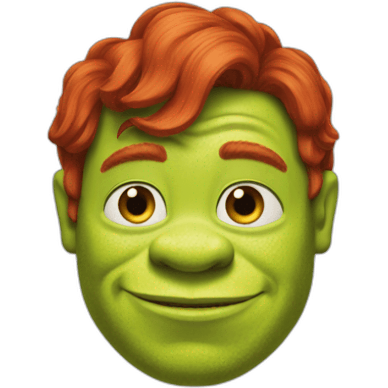 Shrek with red hair emoji