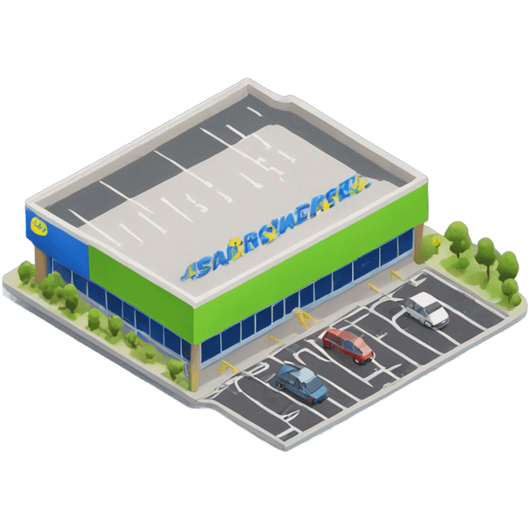 isometric supermarket car park emoji