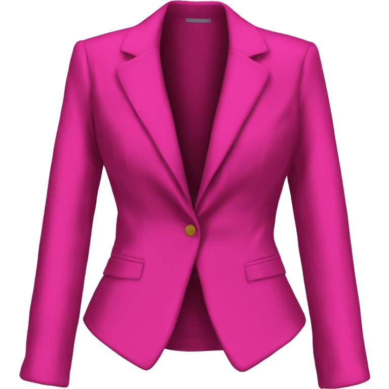 Realistic isolated open hot pink velvet feminine fashion blazer jacket. emoji