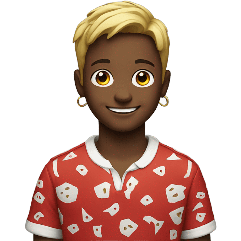 smiling boy with accessories red  emoji