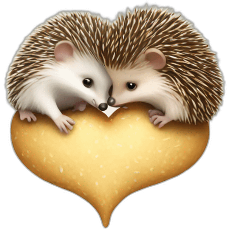 Hedgehog kisses mouse emoji