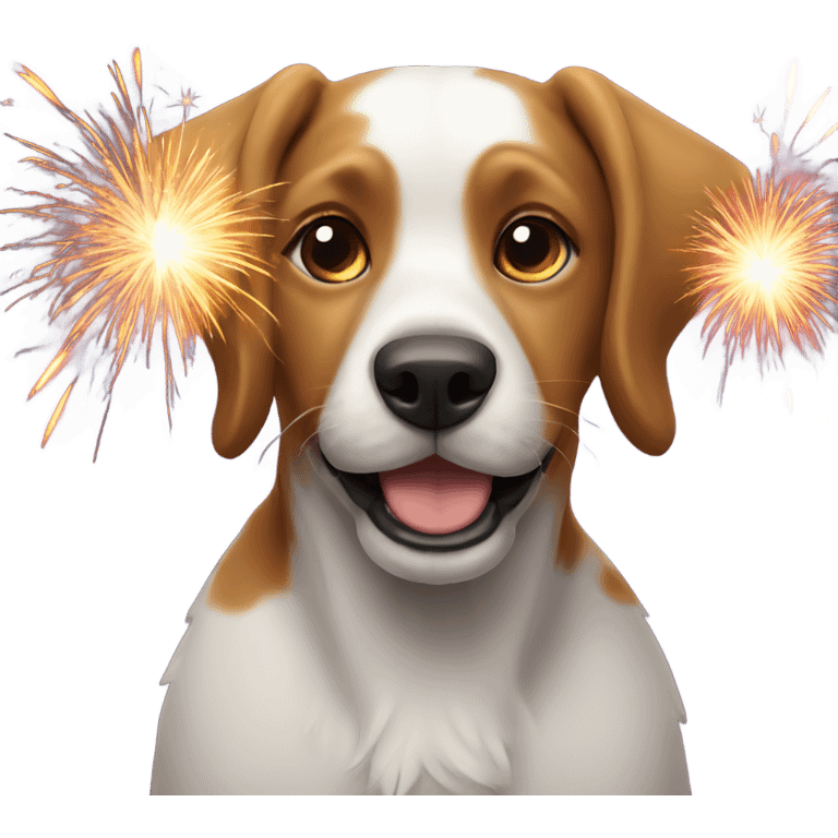 Dog with firework emoji