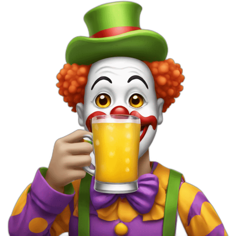 clown drinking emoji