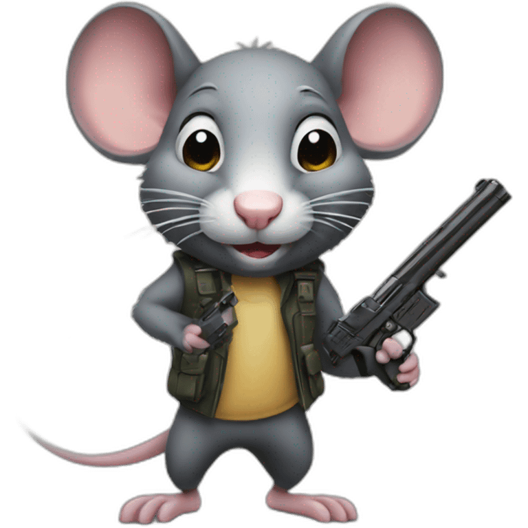 rat with a gun  emoji