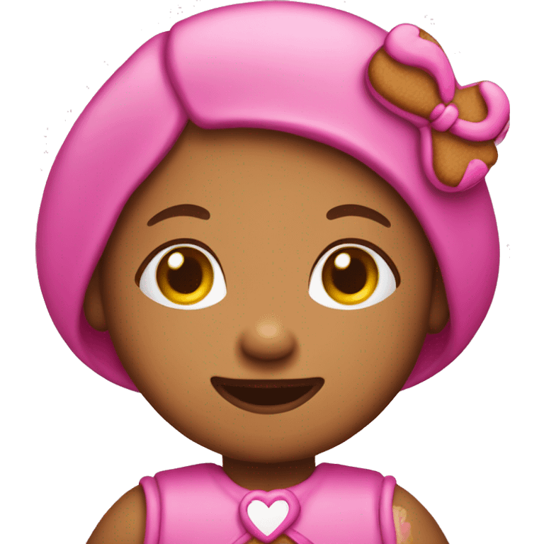 Gingerbread girl pink emoji