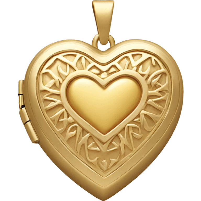 gold heart locket emoji