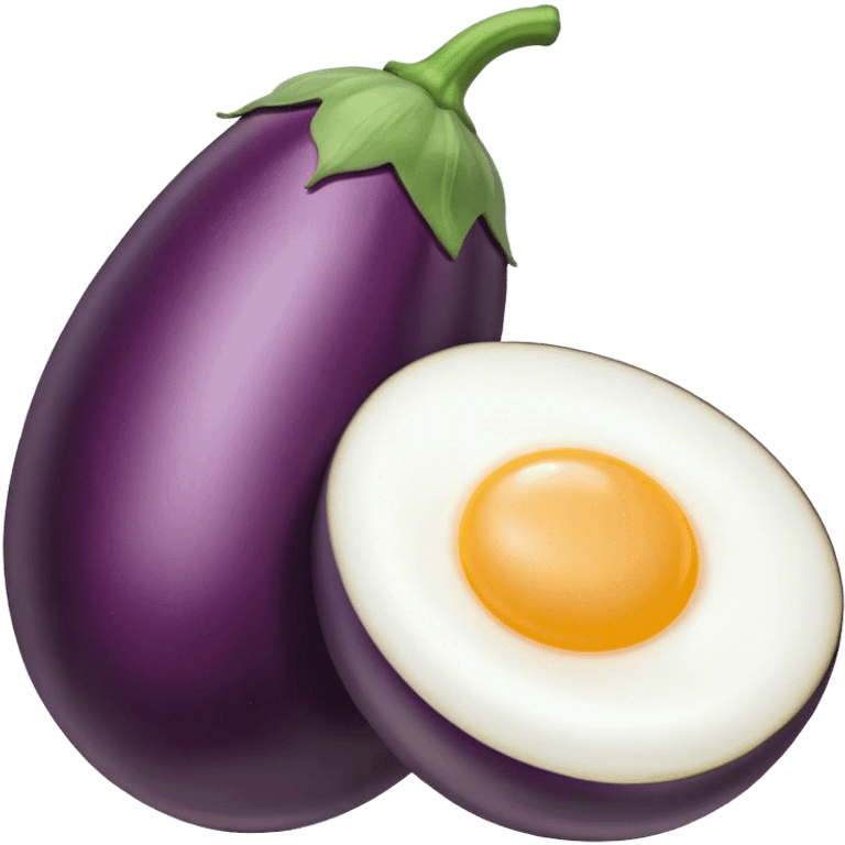 Large eggplant with eggs emoji