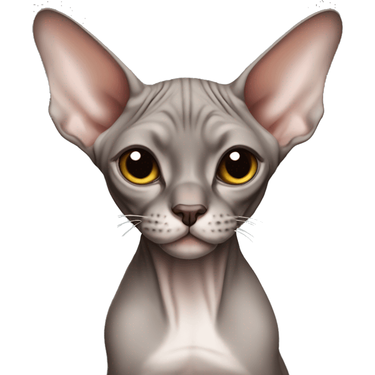 Sphynx cat dark brown and gray  emoji