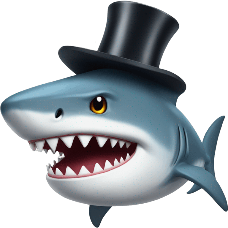 shark with tophat emoji