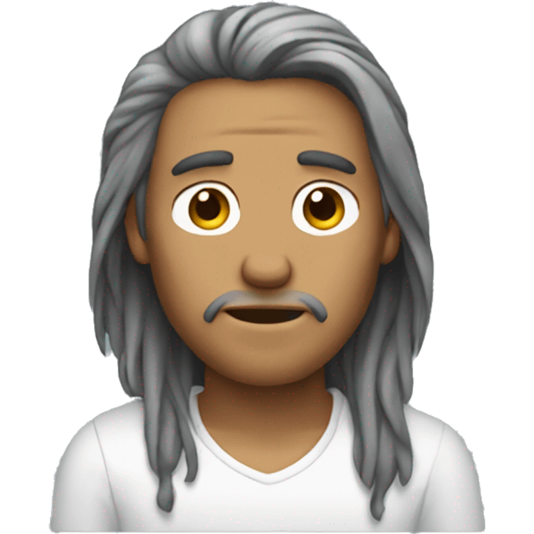 sick man with long hair emoji