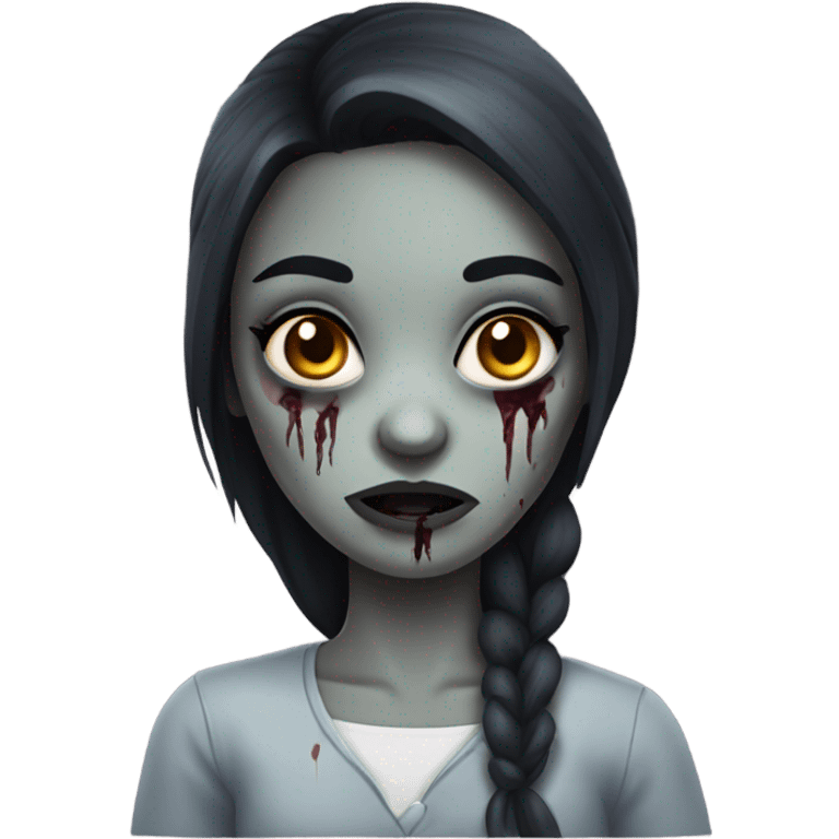 girl zombie with dark hair emoji