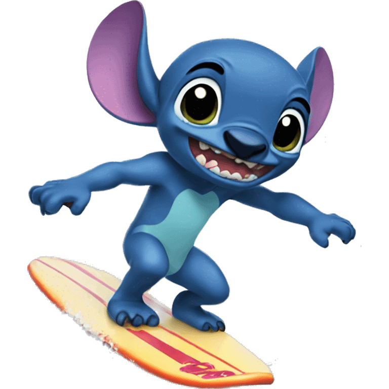 Stitch surfing  emoji