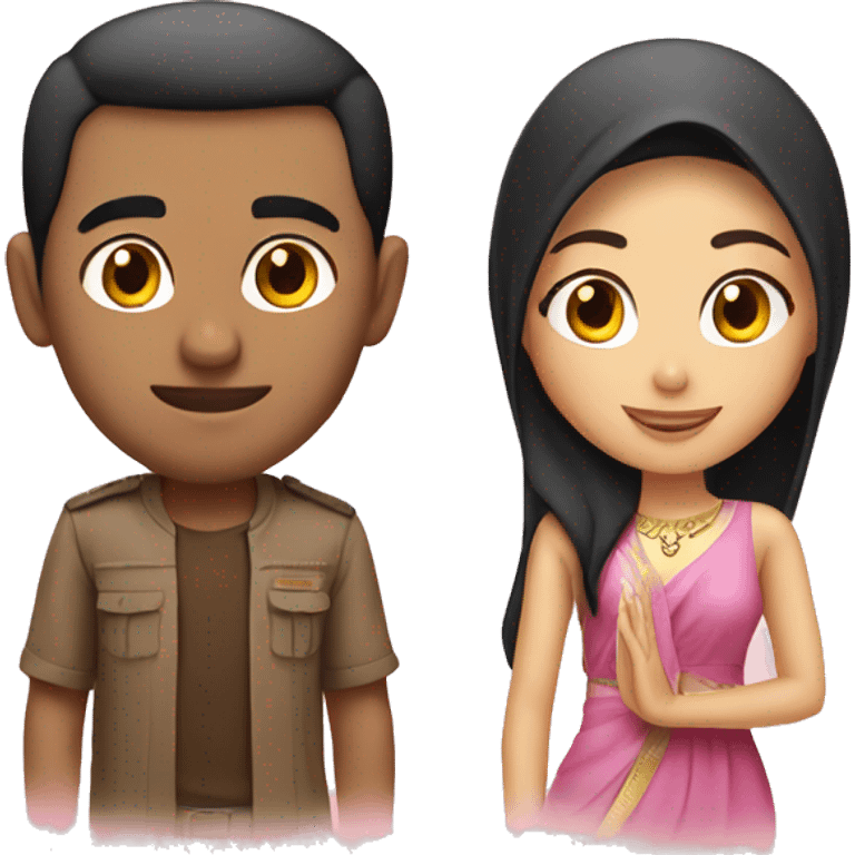 Arab man and Thai girl are in love emoji