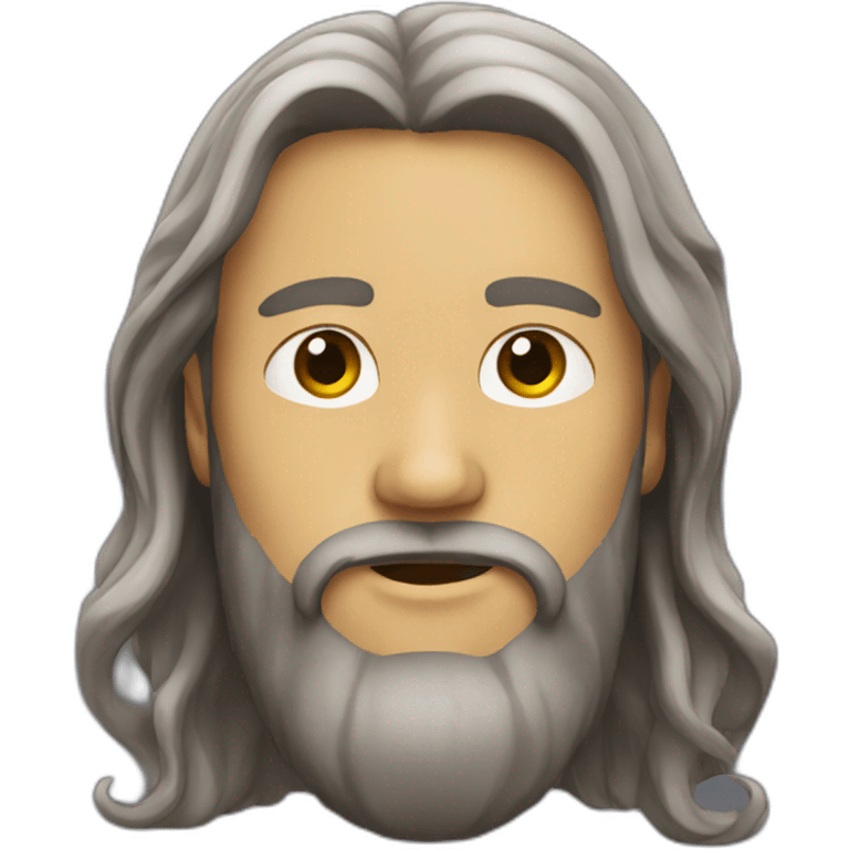 guy with beard long hair attached above his head emoji