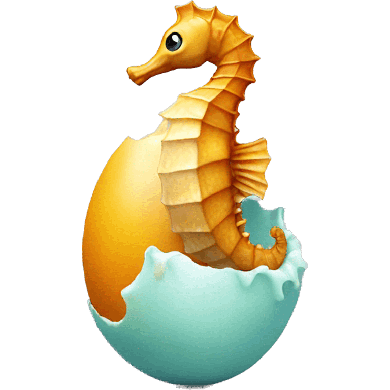 Seahorse standing on an egg emoji