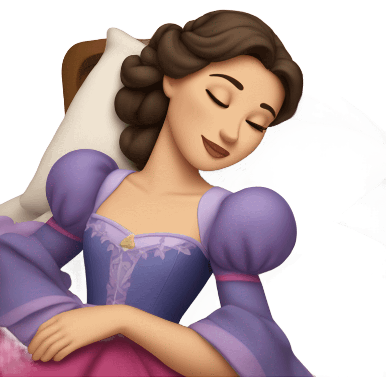 Sleeping brunette beauty princess Disney emoji