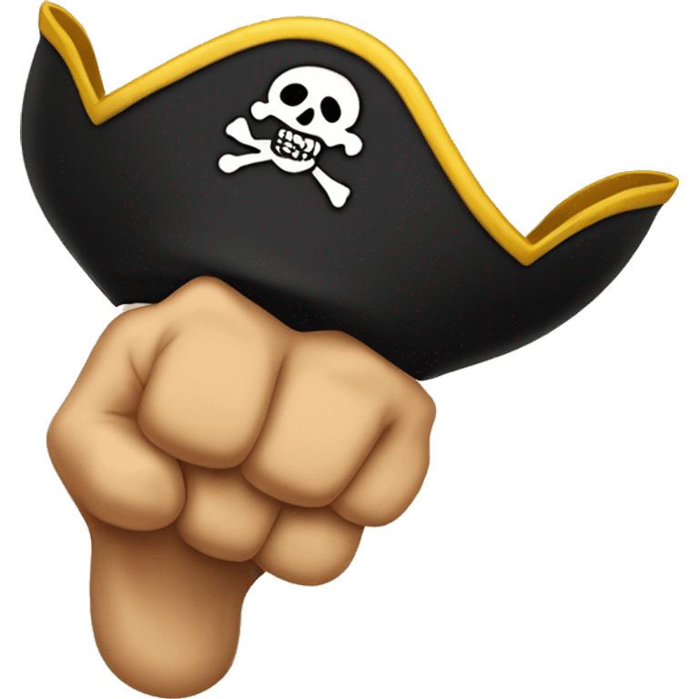 A hand that has the Point Finger shaped lie the pirates going: Arrr emoji