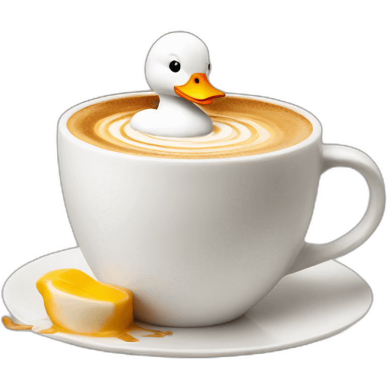 cappuchino with a duck in the foam emoji