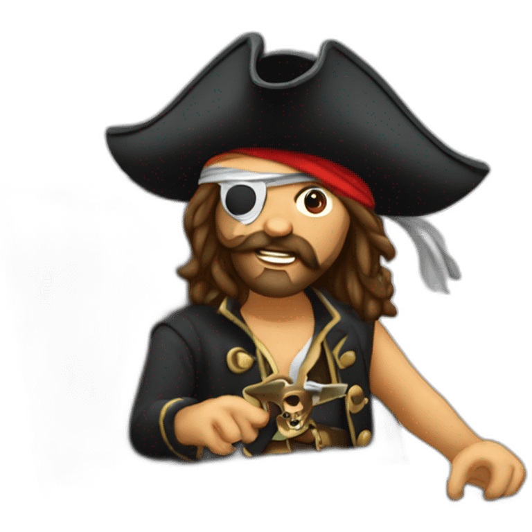 pirate progamming on laptop emoji