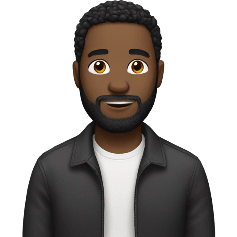 bearded black man with short black hair emoji