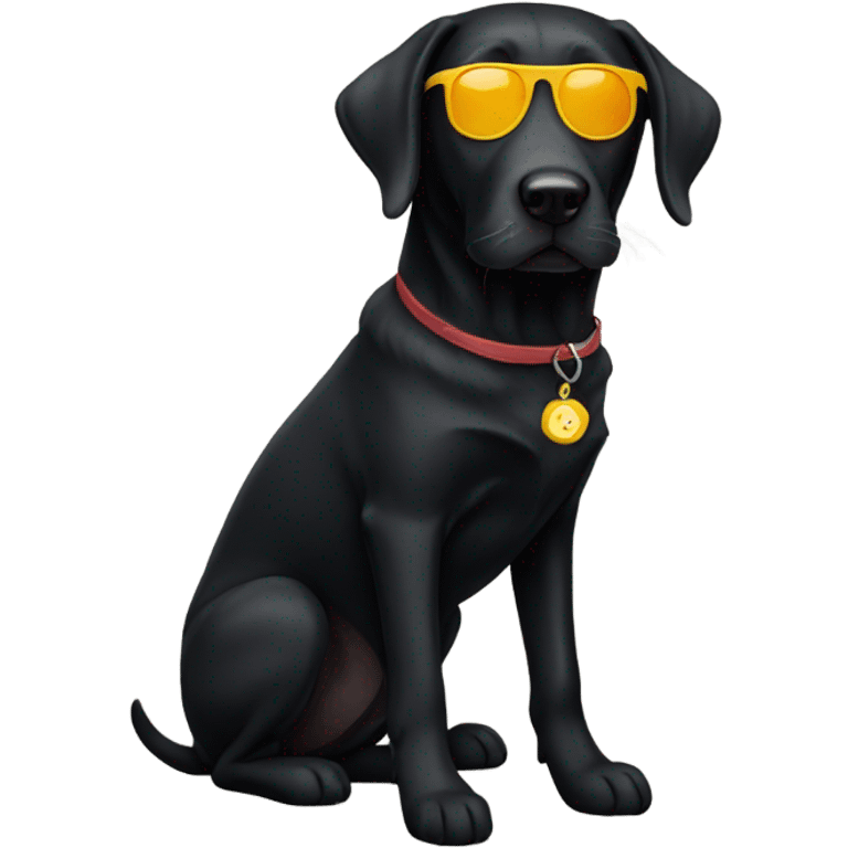 Black Lab with Sunglasses emoji