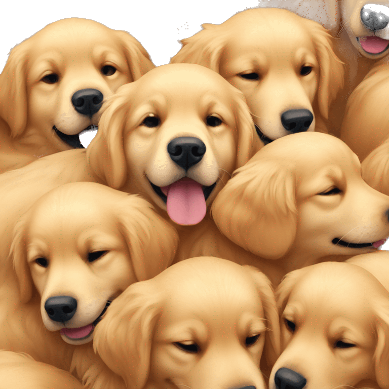 Golden retriever cuddle puddle emoji