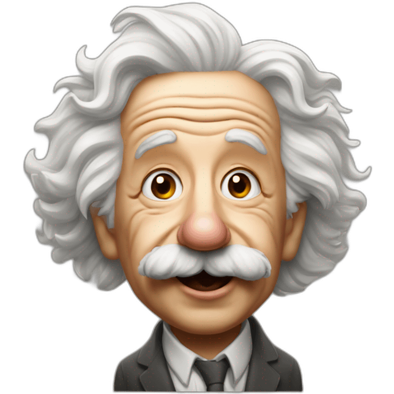 Albert Einstein with tongue out emoji