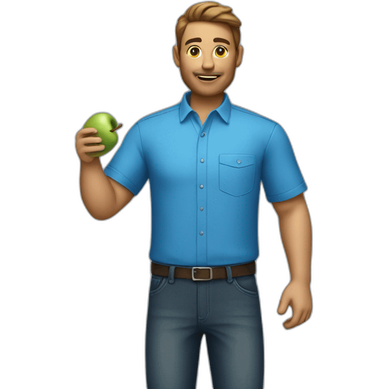 apple specialist blue shirt emoji