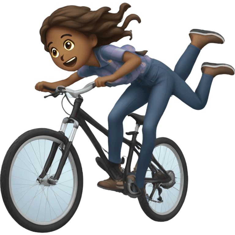 girl falling off bike emoji