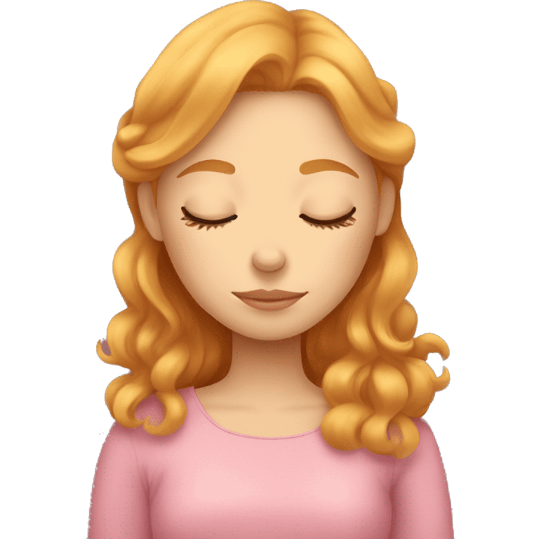 Strawberry blonde girl sleeping  emoji