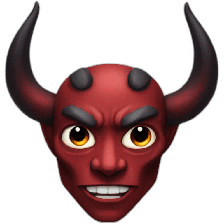 Incubus red skin demon, black hair, dark crimson horns emoji