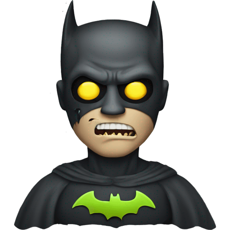 Zombie man in bat mask costume superhero emoji