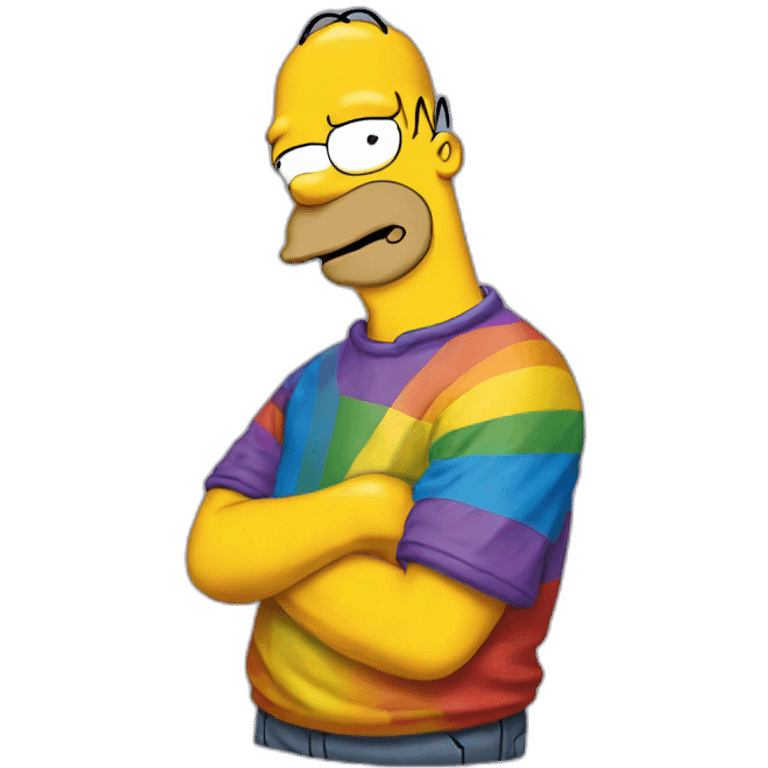 Homer Simpson wearing LGBT tshirt emoji