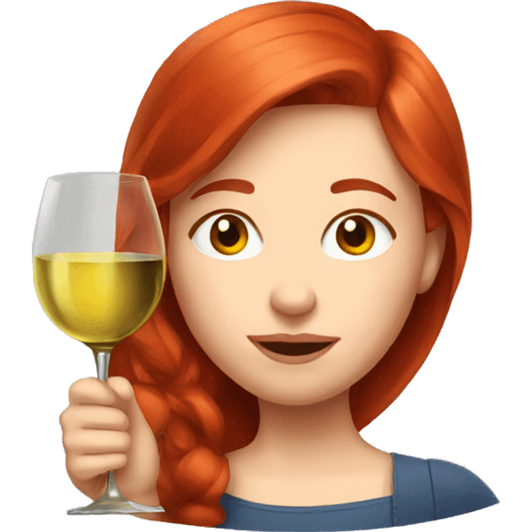 Red hair girl Portrait of a red-haired girl who drinks wine emoji