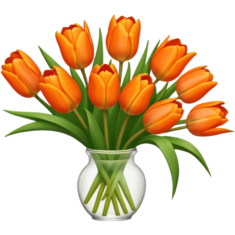 Orange tulips buque emoji