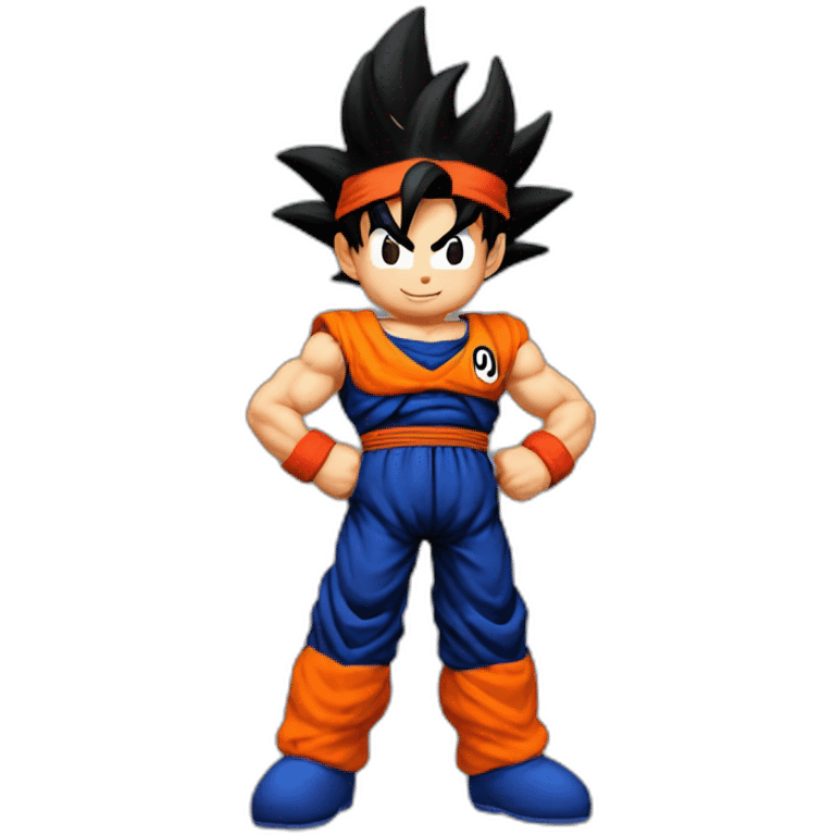 Goku disfrazado de auper mario emoji