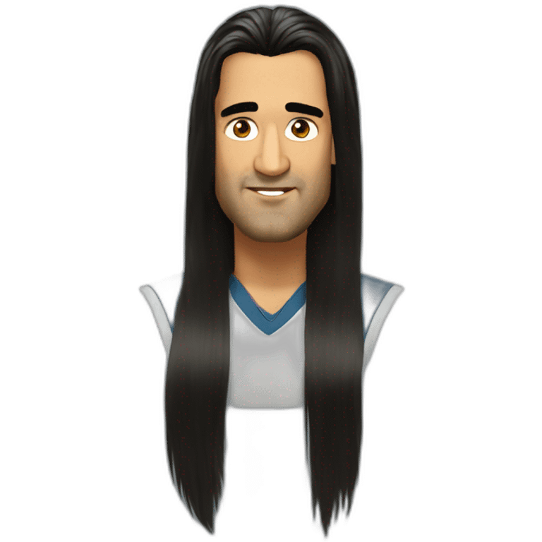 Ms dhoni long hair emoji